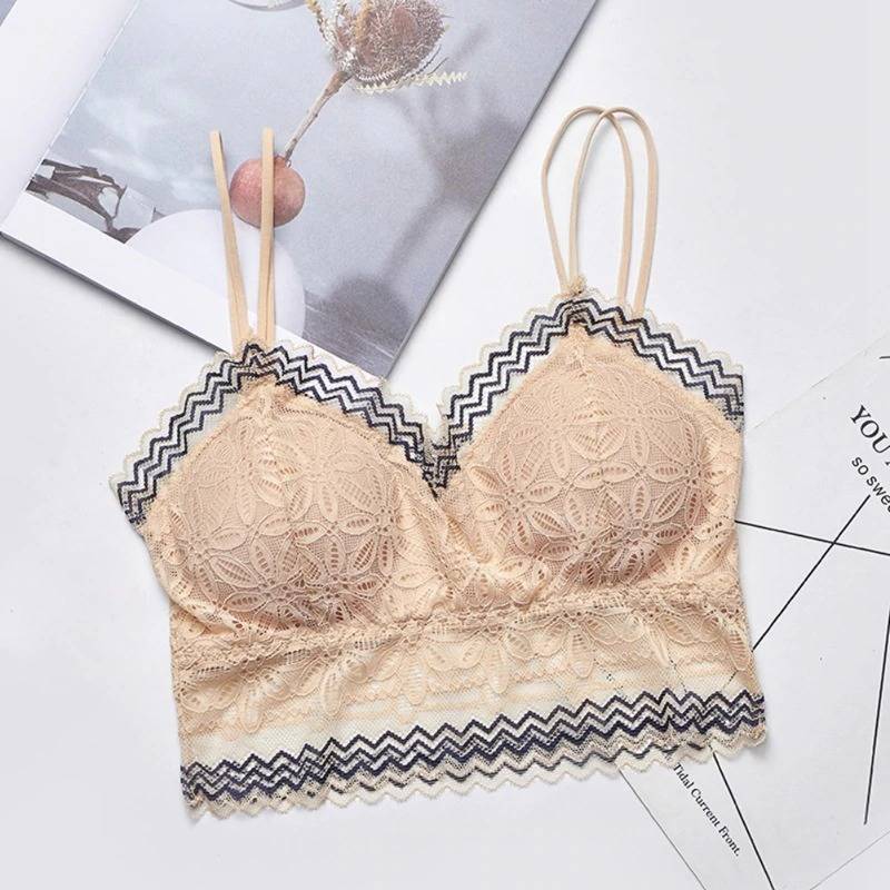 Bras & Panties :: Casual Lace Embroidered Tube Top Woman Seamless Push Up  Lace Bra