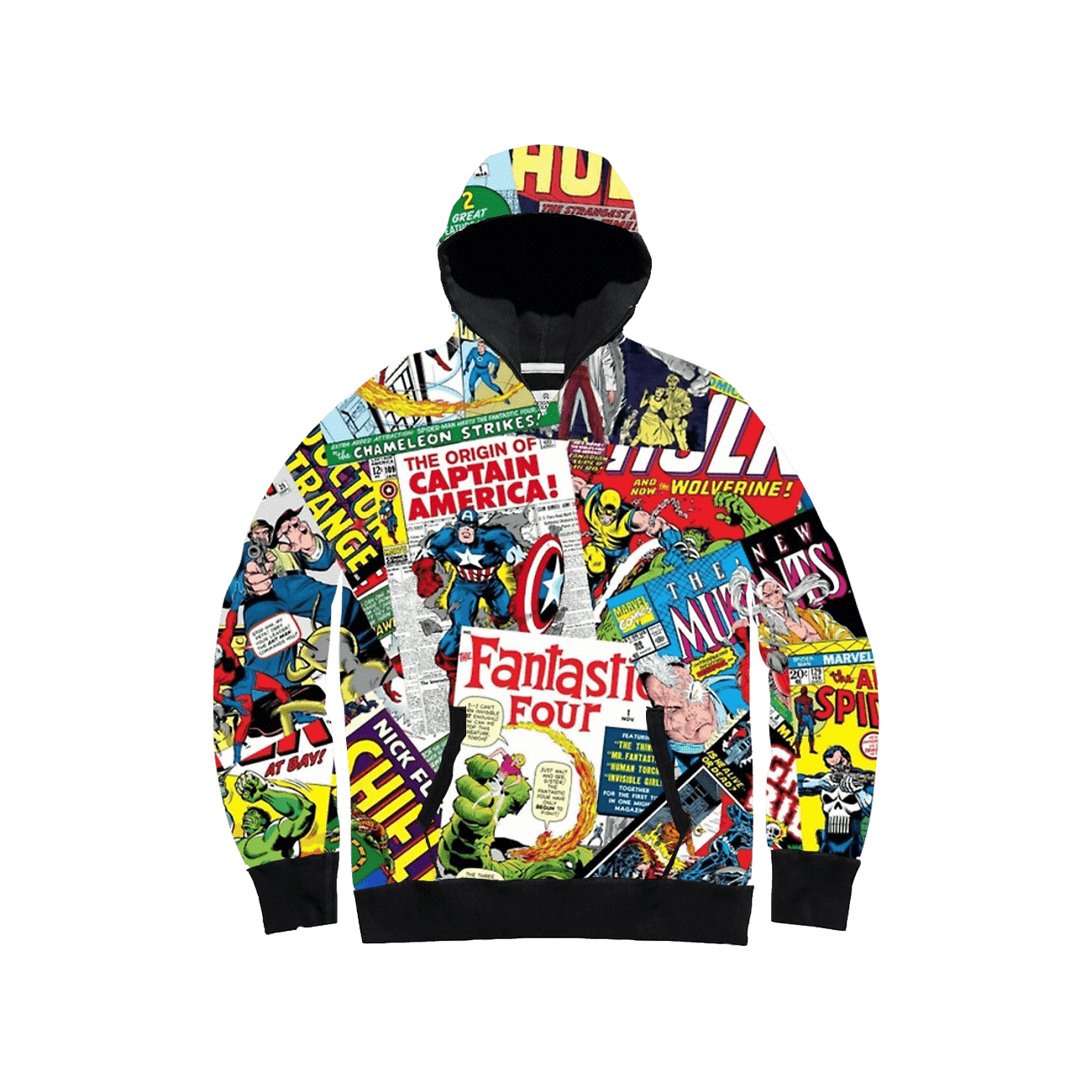 Comic Strip Book Pattern Print Men Pullover Hoodie