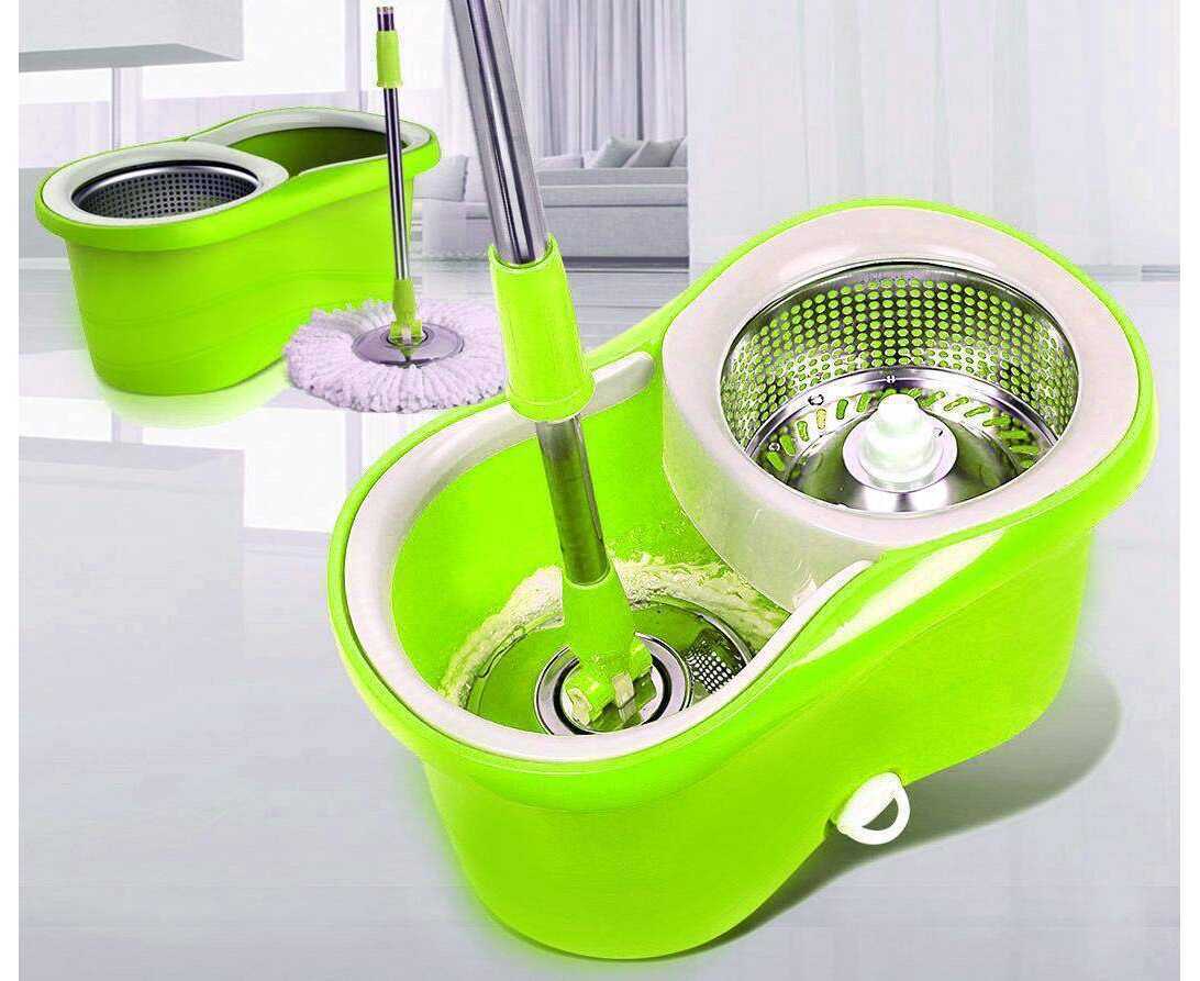 Stainless Steel Double Drive Rotary Mop Mopping Bucket Household