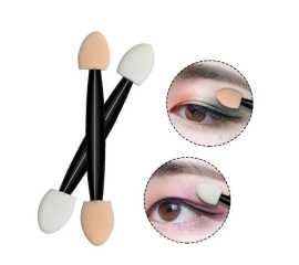 Dual Sided Eye Shadow Sponge Applicator Powder Puff Oval Tipped Eyeshadow Brushes - 12 Pieces