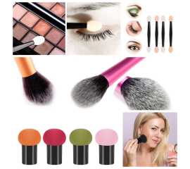 Face Powder Brush, Foundation Brush Buffing + Foundation Sponge Powder Puff Mushroom Head Dry Wet Dual-Use (14 Piece)