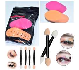 Dual Sided Eye Shadow Sponge Oval Tipped Disposable Applicators (Pack of 12)