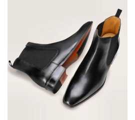 Pure Cow Leather Shoes For Men - Black