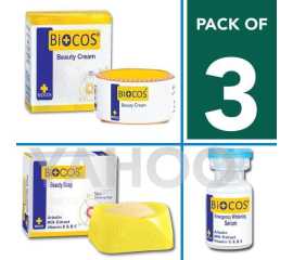 Original Biocos Beauty Cream + Serum + Soap (Pack Of 3)