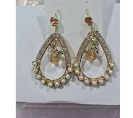 Fashion Jewelry Large Pearl Hoop Earrings