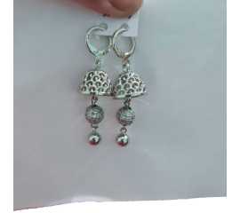 Silver Plated Jhumki Indian Earrings For Women Jhumke For Girls 1 Pair