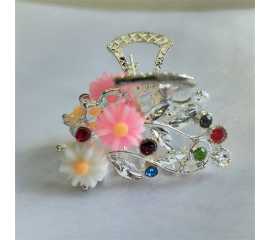 Elegent Mini Flower Metal Hair Claw Clip For Girls, Women Fashion Hair Accessories