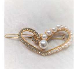 Heart-Shaped Women's Hairpin Fashion Wild Pearl Rhinestone Cute Girl Hair Accessories Hairpin