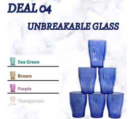 Deal 4 Unbreakable Water Glasses - Pack of 6