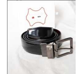 Article: 11672 - Dual Sided Genuine cow leather belt (Black and Maroon)