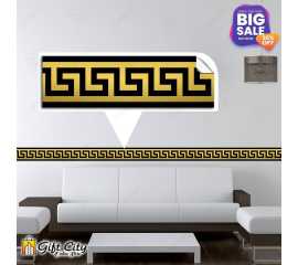 Golden Tile Border Stickers Pack of 10 Pcs. 24x7 cm Black and Gold