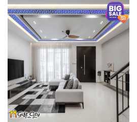 Blue Mirror Tile Sticker Acrylic Border 80 Pcs 60*60mm