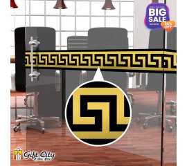 Golden Tile Border Stickers Pack of 5 Pcs. 24x7 cm Black and Gold