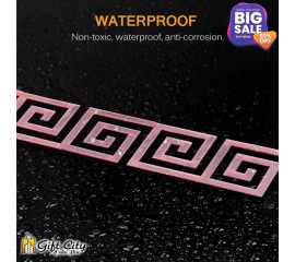Rose Gold Mirror Tile Sticker Acrylic Border 5 Pcs 60*60mm