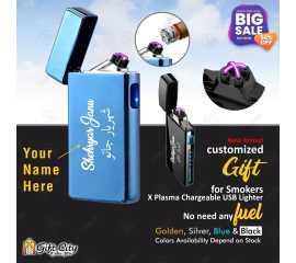 Customize USB Rechargeable Windproof Lighter Electric Dual Arc Lighter