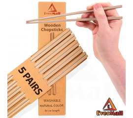 Chinese Style Natural Bamboo Reusable Chopstick - Pack Of 5 PairsChinese Style Natural Bamboo Reusable Chopstick - Pack Of 5 Pairs