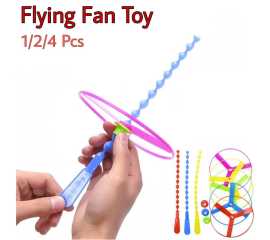 6 Pcs Flying Disc Fan Saucer Children Outdoor Pull String Flying Bamboo Dragonfly Helicopter
