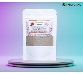 SoNatural Multani Mitii & Hibiscus Powder - Mud Face Mask- Cleanser - 100G