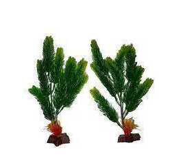 Pack of 2 Artificial Green Underwater Plant Grass With Stone For Aquarium Fish Tank