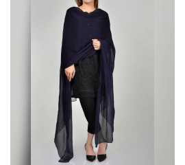 Black Crinkle Chiffon Dupatta - B8