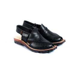 Amani Narozi Peshawari Chappal For Men - Black