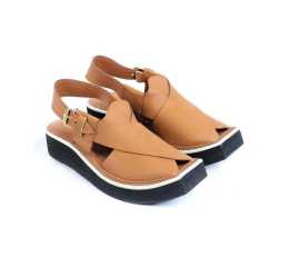 Amani Sultan Peshawari Chappal For Men - Light Brown