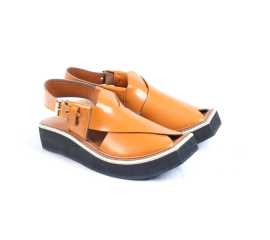 Amani Sultan Peshawari Chappal For Men - Mustard