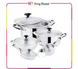 Sonex Mega Classic Stainless Steel 12 Pieces Cookware Set Gift Pack