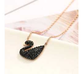 Cute Stylish Black Swan Pendant For Girls Locket Necklace for Women
