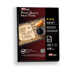 A4 Ecotone Photo Quality Inkjet Paper 108g - 100 Sheets