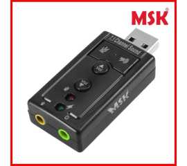 External USB Audio Sound Card Adapter Virtual 7.1 Channel - Black