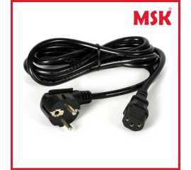 Msk Power Cord Cable For Computer Lcd Upto 400 Watt 1.5 Meter - Black