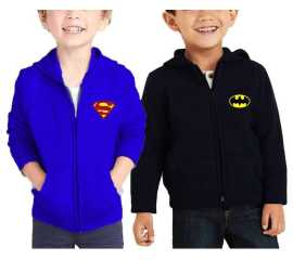 Pack Of 2  Zipper Fleece Hoodies For Kids