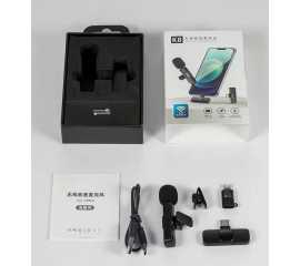 K8 Wireless Microphone collar Mic With Type C And Lightening Connector