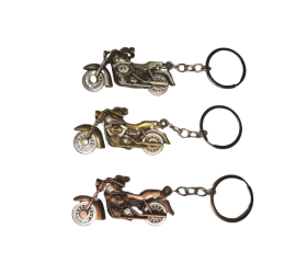 Metallic Bike Keychain with Rotating Wheels - One Piece
