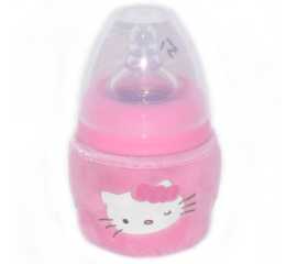 Baby Cat Bear Panda Silicone Pp Milk Feeding Glass 260 Ml - Pink