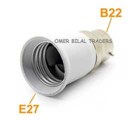Outside B22 To Inside E27 Lamp Holder Converter Pin to Screw