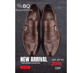 New Arrival Dress Shoes In Pure Leather For Men - Brown