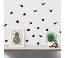 Pack Of 50 Crowns Stickers Pvc Multi Colours Wall Stickers
