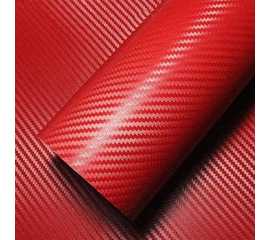 12" X 36" Red 3D Carbon Fiber Sticker Paper 3D Vinyl For Cars And Bikes