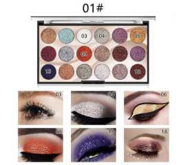 Miss Rose 18 Colors Glitter Pallet - 32G - Pack of 18 Shades