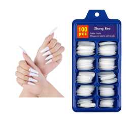 Different Shapes Artificial Fake Nails For Women - Pack of 100 Pieces