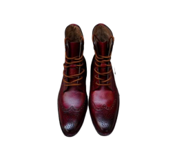 Long shoes In Pure Leather - Maroon
