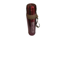 Hot And Cold Steel Vacuum Flask Red Water Bottle - 1 Piece