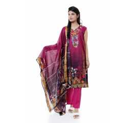 Summer Collection Digital Printed 3 Piece Lawn Suits With Daimond Lawn Dupatta - DDS-15