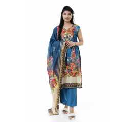 Summer Collection Digital Printed 3 Piece Lawn Suits With Daimond Lawn Dupatta - DDS-16