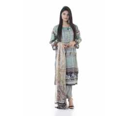 Summer Collection Digital Printed 3 Piece Lawn Suits With Chiffon Dupatta - DCS-01