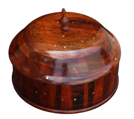 Brass Work Wooden Hot Pot Kitchen Accessories - 1 Piece