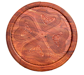 Wooden Hand Carved Dry Fruit Basket - 1 Piece