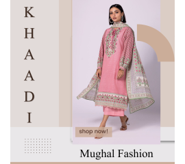 Khaadi Unstitched 3Pc Suit - Peach